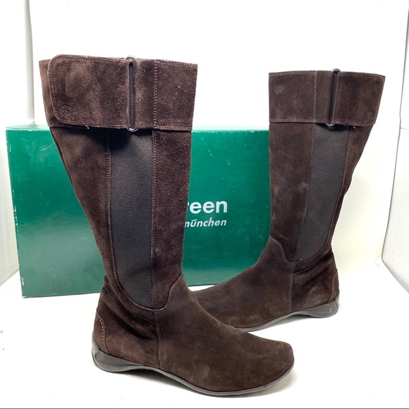 Paul Green Shoes - Paul Green Abby tall riding flat Boots in brown chocolate suede size 6
